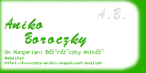 aniko boroczky business card